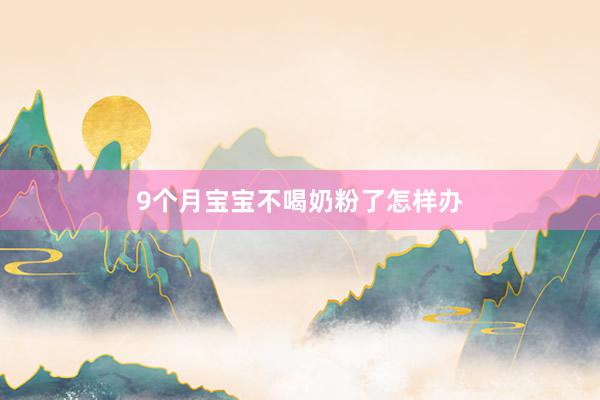 9个月宝宝不喝奶粉了怎样办